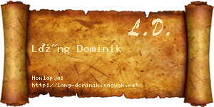 Láng Dominik névjegykártya