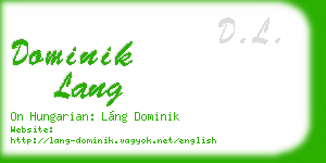 dominik lang business card